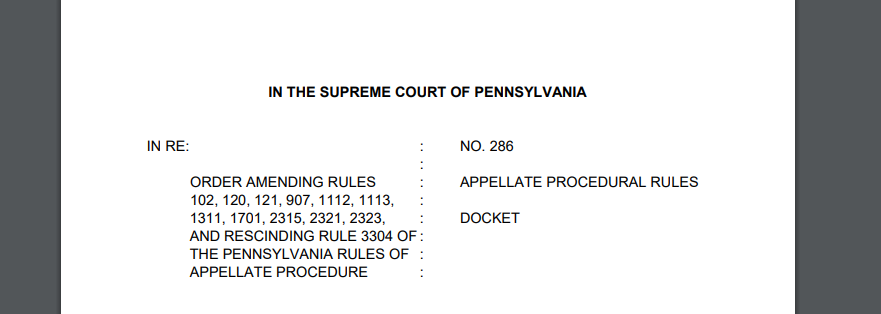 appellate rules of procedure
